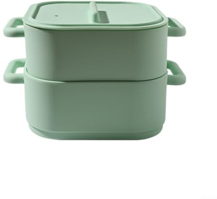 2 x Silikon-Dampfgarer für Mikrowelle und Backofen (grün)