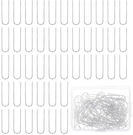 200pcs Sewing U Pin, Stainless Steel Double Blocking Pins, Fork Pin Double Blocking Pins for DIY Sewing Jewelry Craft Making Home Decor