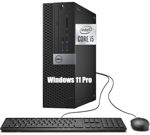 DELL Optiplex 3050 SFF Desktop Computer, Intel Core i5-6500, 8GB RAM, 256GB SSD, WiFi, Bluetooth, US QWERTY-Tastatur, Windows 11 Pro (Generalüberholt)