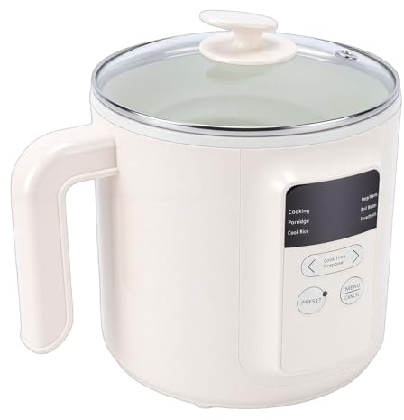 RIZGHWOY Olla Eléctrica, Multifuncional Antiadherente, Fácil de Limpiar, Olla Eléctrica de 1,8 L para Estudiantes y Familias Pequeñas (Enchufe europeo 220V)
