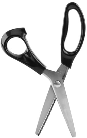 Zackenschere, gezahnte Zickzack-Bastelschere aus Edelstahl mit runder und dreieckiger Kante, Nähschere für Leder, Schneiderei und Papierhandwerk (7mm)