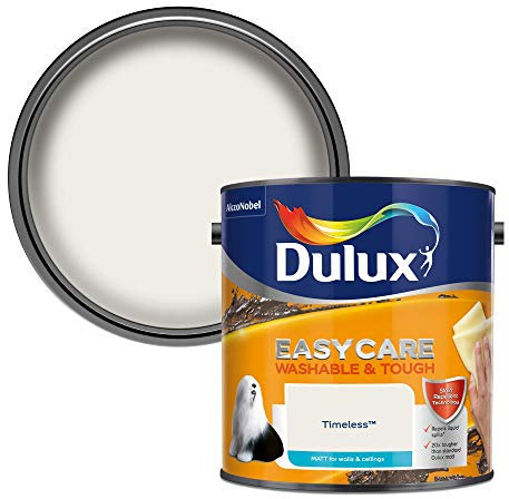 Dulux 403201 Easycare Washable & Tough Matt Emulsion Paint For Walls And Ceilings - Timeless 2.5L
