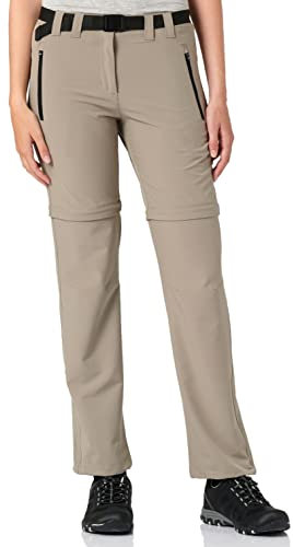 CMP Pantaloni Zip off Elasticizzati da Donna, Corda, M