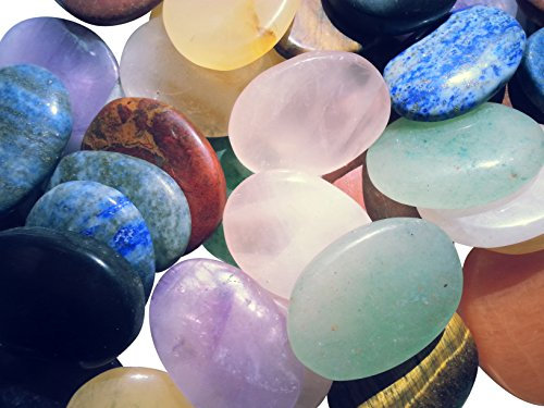 Ovale Handschmeichler verschiedene Sorten Bergkristall Amethyst u.v.m. (100 Stück)