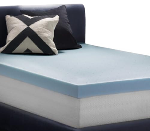 LUCID 4 Inch Gel Memory Foam Mattress Topper-Ventilated Design-Ultra Plush-Twin