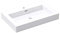 doporro Lavabo Suspendu Vasque à Poser Blanc 73cm Lave Mains Rectangulaire Colossum18 73x48x10cm