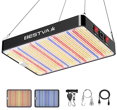BESTVA DC Series 2000W LED Grow Light Full Spectrum Grow Lamp for Greenhouse Hydroponic Indoor Plants Veg and Flower