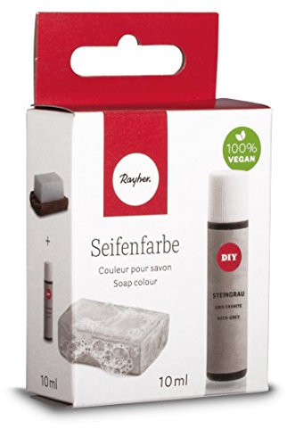 Rayher Hobby 34246558 Seifenfarbe, 10 ml, geruchsneutral, 100% vegan, schadstofffrei und ökologisch abbaubar, im wiederverschließbaren Kunststofffläschchen mit Schraubdeckel, gut dosierbar, steingrau
