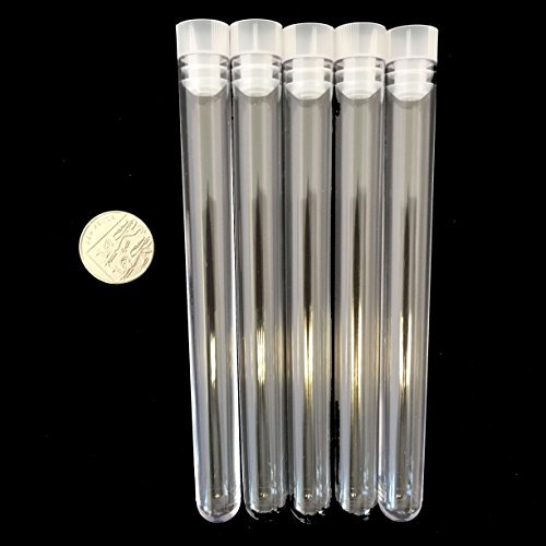 Plastic Test Tubes 150 X 16mm For Shots,Wedding Favours,With Cap, All Clear, 25 Pieces