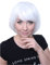 Prettyland Damen Weiß Kurz-haar Bob Pony Glatte kurze Manga Anime Cosplay Frau Perücke white short Wig C538