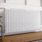 ELEGANT Traditional Cast Iron White Triple Column Horizontal Radiator 600x1177mm Ideal for Kitchen Living Room Bathroom