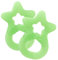 Dentistar Beißring 2er-Set – Teether für Babys & Kleinkinder ab 3 Monate – Baby Beißring mit Griff aus weichem Material zur Zahnungshilfe & Massage – Made in Germany – Hellgrün