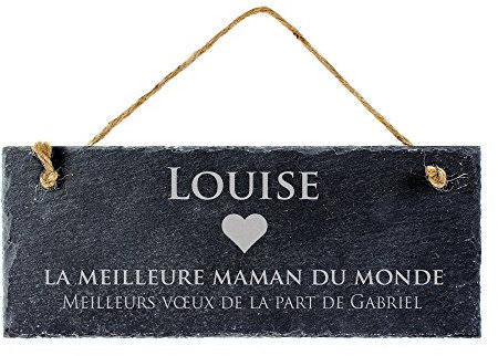 Casa Vivente - Plaque de Porte en Ardoise avec Gravure pour la fête des mères - Personnalisée avec [Noms] - Décoration Murale Rustique - Cadeau de fête des mères