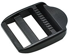10pcs Ladder Lock Slider Plastic Buckles Backpack Straps Webbing Black (1(25mm))