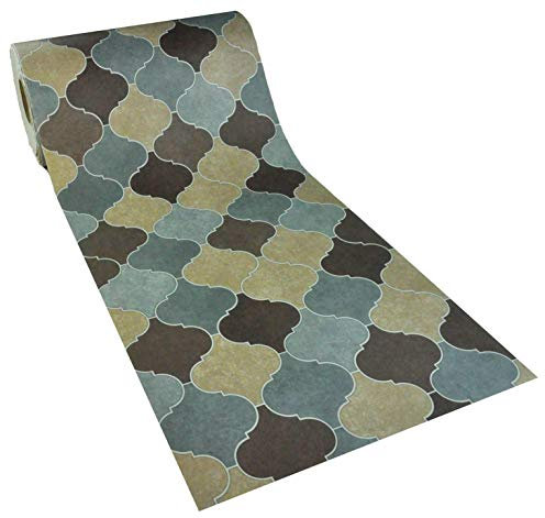 Alfombra de Vinilo Casablanca Boho Chic por Metro Alfombra Cocina Antimanchas, Pasillo Fregadero de PVC a Medida.