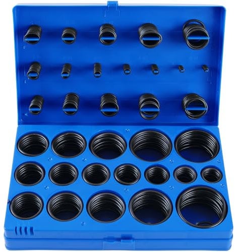 TECPO Gummi Dichtungsringe O Ring Sortiment, 419 teilig Ø 3-50 mm Durchmesser Dichtungsgummi Dichtring Set - Kraftstoff, Säure, Öl, UV, Hitze Beständig Sanitär, KFZ, Rohr Reparatur Dichtung Satz