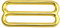 Wuuycoky 3,8 cm Innenlänge goldene Zinklegierung Filet rechteckige Schnalle Tri-Glide Slider Verstellbarer Ring 10 Stück