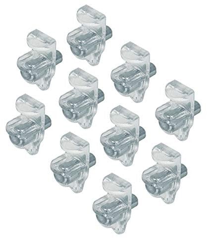 Gedotec Bodenträger Küche Regal-Halterung Schrank Regalbodenträger für Glas-Böden - H3115 | Regal-Halter Kunststoff | Bohrloch Ø 5 mm | MADE IN GERMANY | 10 Stück - Fachboden-Träger zum Einstecken