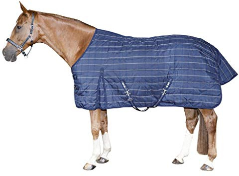 HKM Couverture Hiver Interieur/Box, 200g d'ouate,1200D Bleu Foncé 135 cm
