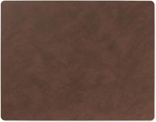 LindDNA Tischset Square aus recyceltem Nupo Leder in der Farbe Dark Brown mit Einer Größe von 35x45cm, 981082