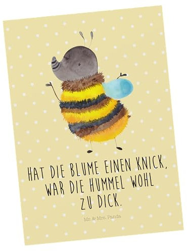Mr. & Mrs. Panda Postkarte Hummel flauschig - Geschenk, Geschenkkarte, Tiere, Gute Laune, lustige Sprüche, Einladungskarte, Geburtstagskarte, Biene,