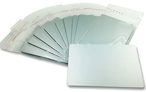 ebamaz Metall Business Visitenkarten aus Eloxiertes Aluminium Legierung 86 x 54 x 0,8 mm (Silber, Blanko, 10 Stück)