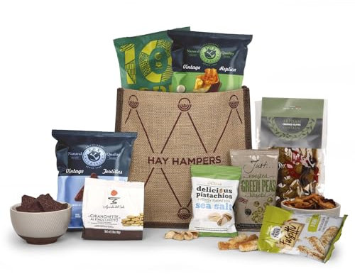 Hay Hampers Vegetarian Savoury Snack Hamper - Luxury Vegetarian Gift for Women & Men, Hamper Gift for Couples & Parents