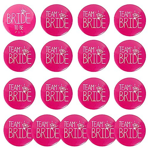 Yuccer 17 PCS Spilla Addio al Nubilato Bride to be Badges Team Accessori Gadget Matrimonio (Rosa)