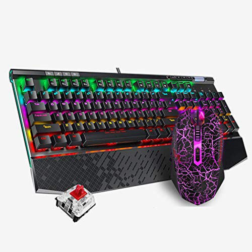 ARCH Teclado con Cable De Juego Y Teclado Retroiluminado Combo De Ratón Teclado Mecanico Gaming Multimedia Y La Muñeca De Descanso For Windows Jugadores De PC/Computadora De Escritorio