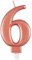 Elegant Metallic Rose Gold Number 6 Birthday Candle - Perfect for Birthday Parties, Anniversaries & More - 1 Pc