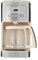 Cuisinart Cafetera, jarra de vidrio de 14 tazas, totalmente automática para control de fuerza de preparación y ajuste de 1 a 4 tazas, acero inoxidable, DCC-3200CRM, color crema.
