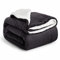 IR Imperial Rooms Sherpa Fleece Blanket Bed Throws Blankets For Sofas Soft Fluffy Thick Blanket Reversible Microfiber Throw (Black, Double (150 x 200 Cm))