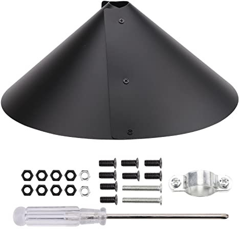 Wrap Around Squirrel Baffle,14 Inch Foldable Squirrel Guard Baffles,Universal Squirrels Proof Baffle,Protect Feeding Stations,Both Pole Mounted,Hanging Bird Feeders,Bird Feed Guard and Bird Houses