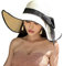 WSLCN Femme Chapeau de Soleil en Paille à Bord Large Capeline Pliable Plage Eté Anti-UV Décoration de Ruban Blanc (Bordure noire)