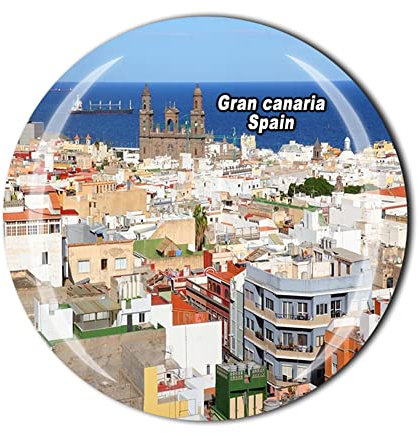 Kühlschrankmagnet, Motiv: Gran Canaria Spanien, Kristall, Touristen, Souvenir, Geschenk-Kollektion, Kühlschrank-Magnet-Aufkleber