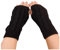 LIANGFANG Handschuhe Damen Stricken Langen Arm WäRmer FäUstlinge Kaschmir-Wolle PulswäRmer Fingerlose Sleeves FüR Gestrickt Handgelenk Armstulpen Mit Daumenloch Dehnbare, Schwarz, Einheitsgröße