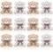 Zomiboo 12 Stück 4 Zoll Plüsch Mini Ostern Dekoration Kuscheltiere Weiche Gliederpuppe Spielzeug Kleine Pelzige Puppen für Baby Shower DIY Schlüsselanhänger Taschen Deko (Bär, Aprikose und Weiß)