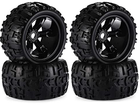 KEEDA 1/8 RC Truck Reifen und Räder, 150mm Reifen 17mm Sechskant Felgen für 1:8 Redcat Rovan HPI E-MAXX Savage Flux HSP Kyosho Hobao Arma Kraton RC Monster Auto (4 Stück)