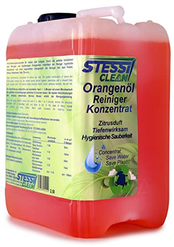 StessiClean Orangenöl Reiniger Konzentrat 2,5 Liter - Allzweckreiniger, Zitrus Duft, tiefenwirksam, hygienische Sauberkeit