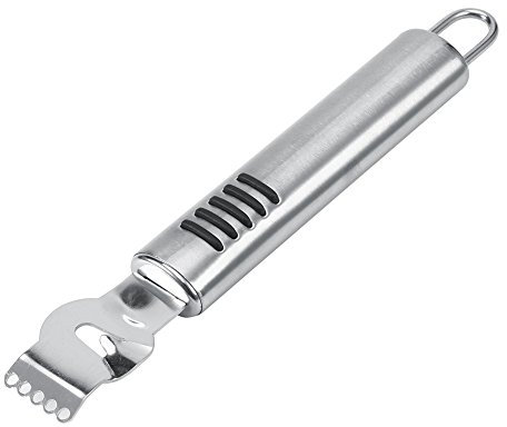 Stainless Steel Lemon Zester Grater with Channel Knife and Hanging Loop, Lemon Zest Peeler for Cocktails, Stainless Steel Orange Rind Peeler Tool Orange Citrus Twist Peeler