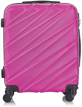 R.Leone Valigia EasyJet 56x45x25 cm Trolley Bagaglio a mano in ABS 4 Ruote 2130 (S 56x45x25cm, Fucsia)
