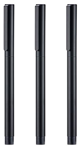 3PCS Jinhao 65 Black Fountain Pen Set, Iridium Ultra Fine & Extra Fine & Fine Nib, Smooth Writing Pen with Converter Set