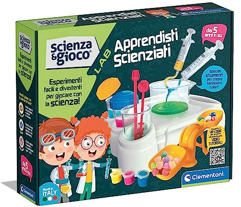 Clementoni Scienza e Gioco Lab - Apprendisti Scienziati, Laboratorio di Chimica Bambini 5+ Anni, Esperimenti e Strumenti Scientifici, con Contenuti Multimediali, Made in Italy, Lingua Italiana, 19362