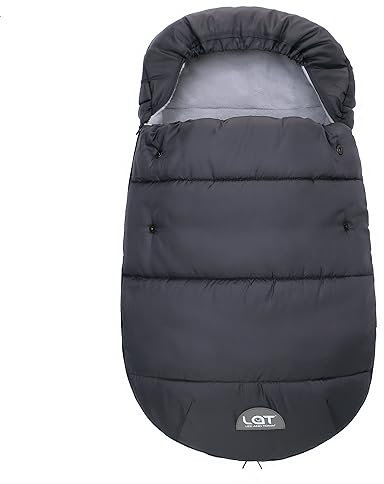 LAT Universal Winterfußsack für Babyschale, Winter Baby Fußsack mit Reißverschluss Wasserdichter, Winddichter (Grau)
