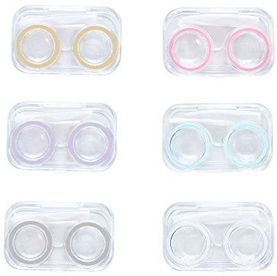 Othirls 6 PCS Contact Lens Cases, Colorful Contact Lens Container Holder, Outdoor Portable Mini Contact Lens Soak Storage Kit for Travel & Home