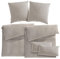 Pure Label Musselin Bettwäsche - 155x220, 6-teilig: Bettbezug, 80x80 Kissenbezug, 40x80 Kissenbezug aus Baumwolle, Weich, Taupe