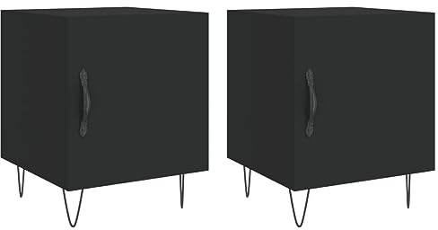 vidaXL Nachttische 2 STK. Schwarz 40x40x50 cm Holzwerkstoff