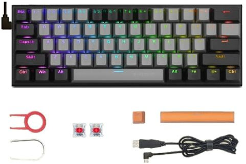 Z-11 60% Clavier Mécanique USB Filaire Solide Et 21 Axes Rétroéclairés RVB Clavier Mécanique Jeu 61 Touches Commutateurs Optiques Clavier RVB Filaire 60% Mécanique 60% 61 Touches 61 Touches Bleu