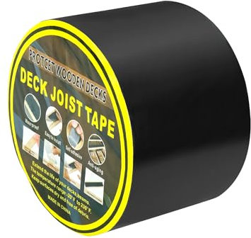 QWORK® 15 m x 100 mm Ruban de protection pour bois de terrasse, ruban de masquage adhésif puissant pour sous-constructions et bois, protection fiable contre les intempéries