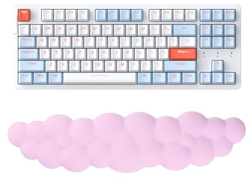 Jinlaili Handballenauflage für Tastatur, Cloud Handgelenkauflage Weiche, Tastatur Handgelenkstützen Ergonomisches, Schreibtisch Wrist, Handballenauflage Rutschfeste für Spiele Büro Zuhause, Rosa